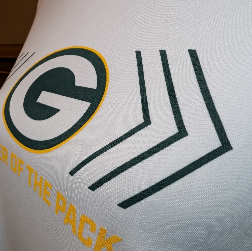 Dri-fit GREEN BAY PACKERS White Short Sleeve T Shirt SZ M - Picture 3 of 8